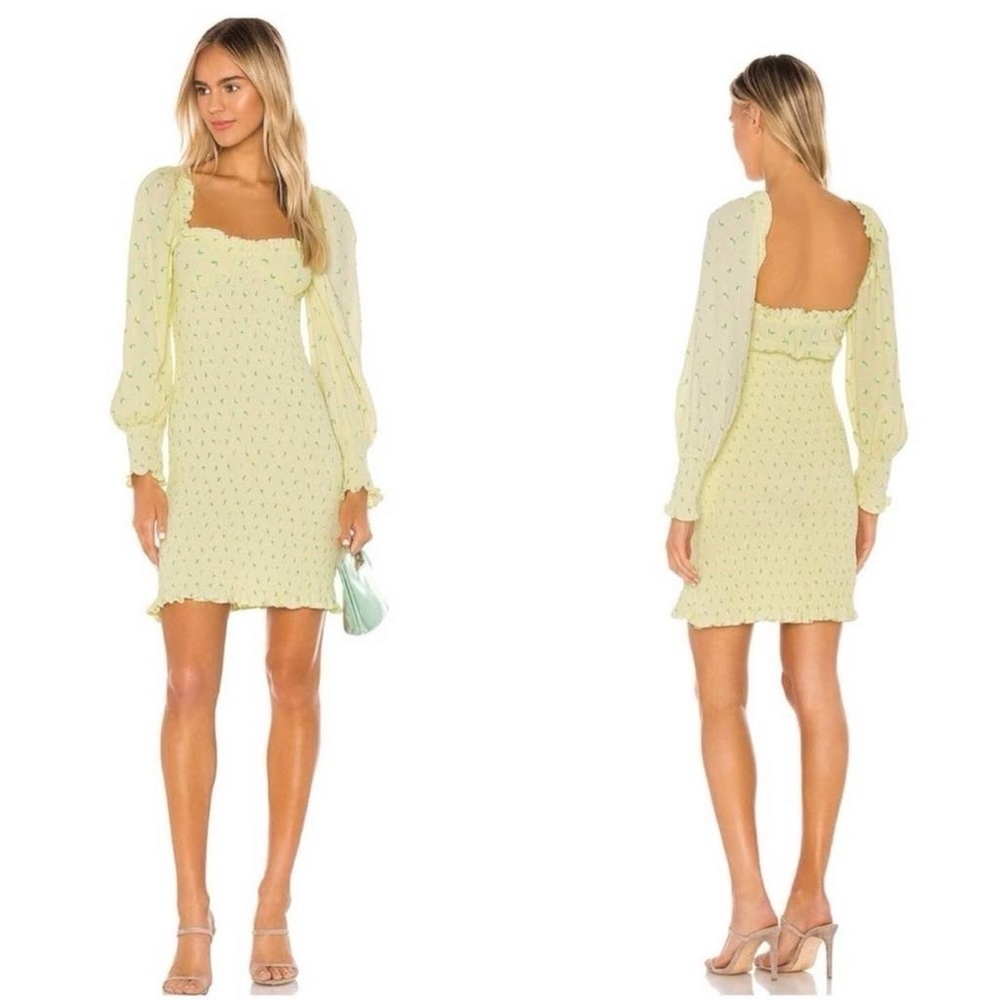Faithfull the Brand Gombardy Mini Dress Bisset Yellow Floral Print (17)